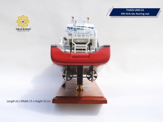 THIÊN ƯNG 01 Offshore Support Vessel Model - Handcrafted AHTS Ship Replica
