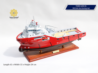 THIÊN ƯNG 01 Offshore Support Vessel Model - Handcrafted AHTS Ship Replica