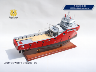 THIÊN ƯNG 01 Offshore Support Vessel Model - Handcrafted AHTS Ship Replica