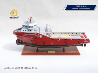 THIÊN ƯNG 01 Offshore Support Vessel Model - Handcrafted AHTS Ship Replica