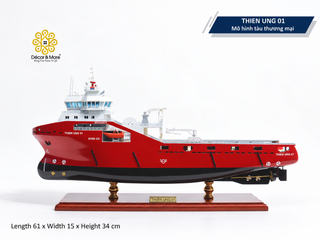 THIÊN ƯNG 01 Offshore Support Vessel Model - Handcrafted AHTS Ship Replica