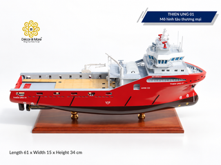 THIÊN ƯNG 01 Offshore Support Vessel Model - Handcrafted AHTS Ship Replica