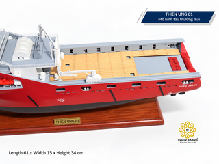 THIÊN ƯNG 01 Offshore Support Vessel Model - Handcrafted AHTS Ship Replica