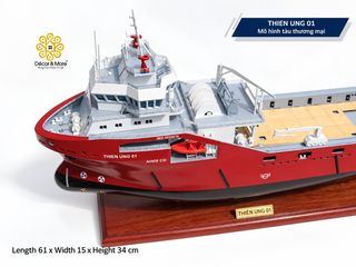 THIÊN ƯNG 01 Offshore Support Vessel Model - Handcrafted AHTS Ship Replica