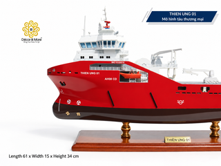 THIÊN ƯNG 01 Offshore Support Vessel Model - Handcrafted AHTS Ship Replica