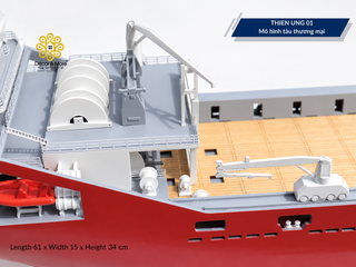 THIÊN ƯNG 01 Offshore Support Vessel Model - Handcrafted AHTS Ship Replica
