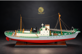 WHALE CATCHER R2 Wooden Ship Model 80cm - Handcrafted Nautical Display