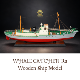 WHALE CATCHER R2 Wooden Ship Model 80cm - Handcrafted Nautical Display