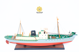 WHALE CATCHER R2 Wooden Ship Model 80cm - Handcrafted Nautical Display