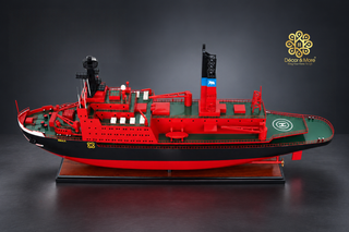 YAMAL Nuclear Icebreaker Wooden Ship Model - Handcrafted Russian Arctic Icebreaker Replica