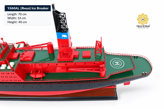 YAMAL Nuclear Icebreaker Wooden Ship Model - Handcrafted Russian Arctic Icebreaker Replica