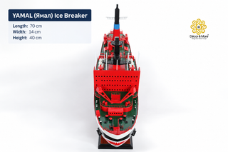YAMAL Nuclear Icebreaker Wooden Ship Model - Handcrafted Russian Arctic Icebreaker Replica