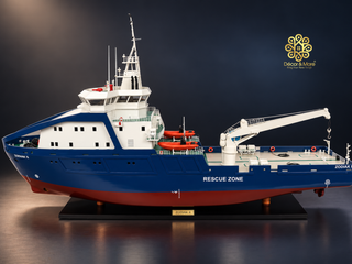 ZODIAK II Model Ship 101cm - Handcrafted Wooden Maritime Display