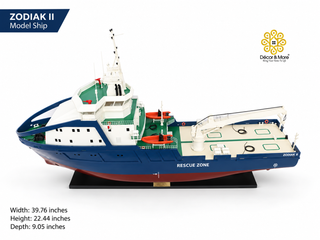 ZODIAK II Model Ship 101cm - Handcrafted Wooden Maritime Display