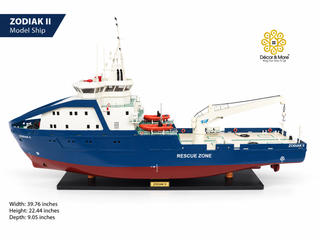 ZODIAK II Model Ship 101cm - Handcrafted Wooden Maritime Display