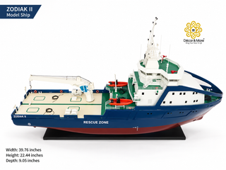 ZODIAK II Model Ship 101cm - Handcrafted Wooden Maritime Display