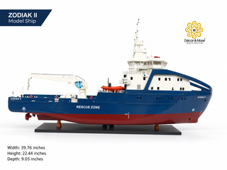 ZODIAK II Model Ship 101cm - Handcrafted Wooden Maritime Display