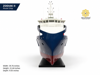 ZODIAK II Model Ship 101cm - Handcrafted Wooden Maritime Display