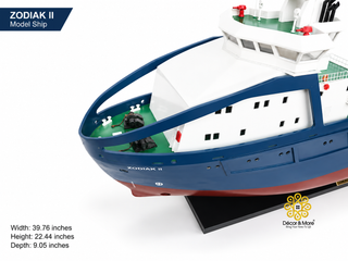ZODIAK II Model Ship 101cm - Handcrafted Wooden Maritime Display
