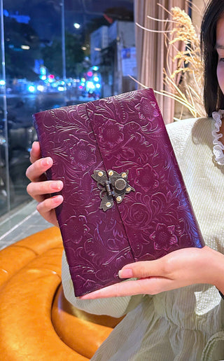 Butterfly Lock Handmade Leather Diary - NO001