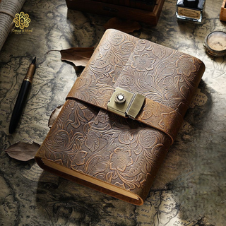 Premium Handmade Genuine Cowhide Leather Journal with Password Lock - SO023